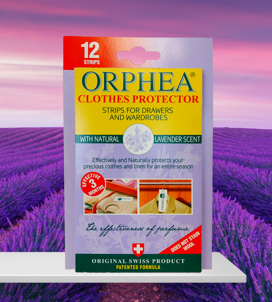 ORPHEA Clothes Protector & Refresher Strips - Pack of 12 (Lavender)