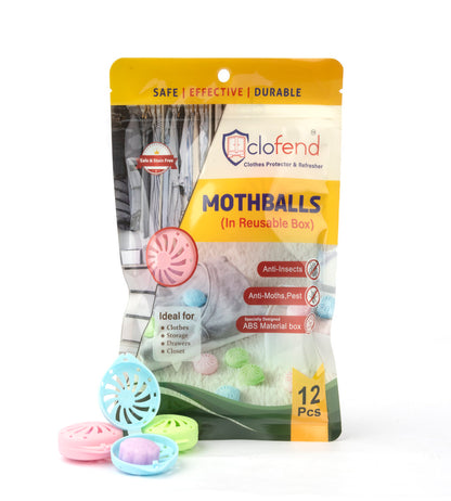 Safe Mothballs in Reusable Box 12 pcs