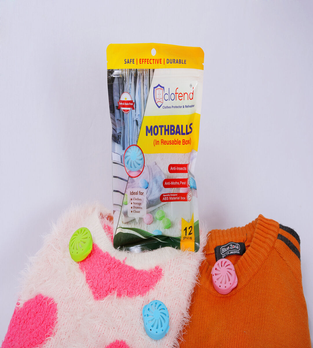 Safe Mothballs in Reusable Box 12 pcs