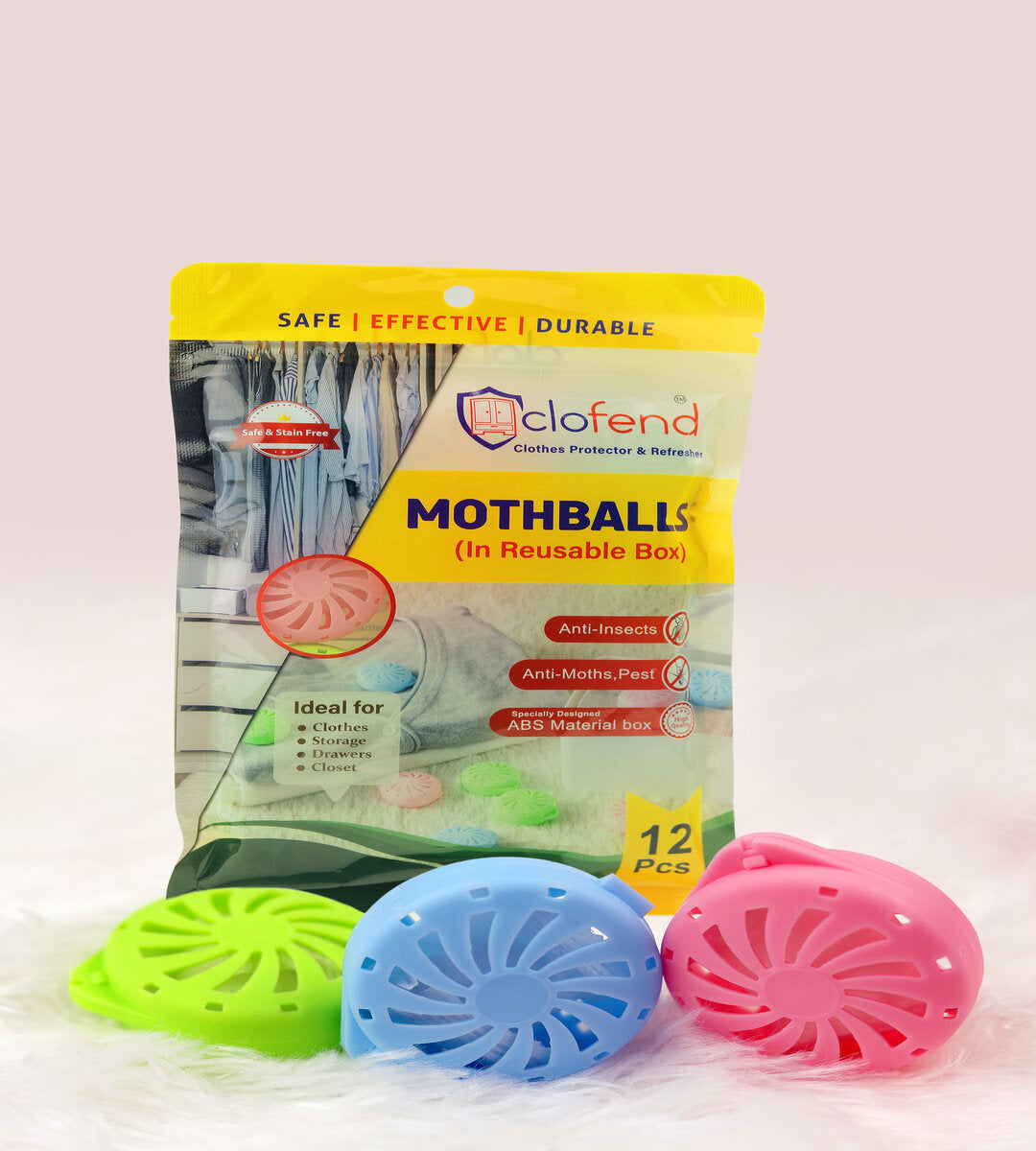 Safe Mothballs in Reusable Box 12 pcs